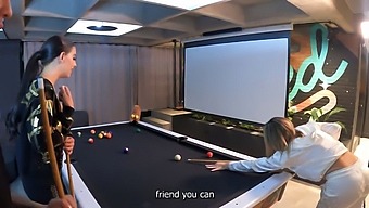 Three Stunning Latinas Indulge In A Pool Table Threesome With Oral And 3some Elements