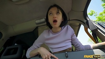 Shy Teen With Short Hair Gets Her Pussy Pumped On The Backseat Of A Taxi