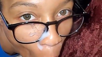 African-American Woman Receives Ejaculation On Her Face