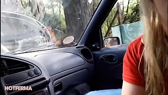 A Blonde Milf Gives A Blowjob To A Stranger In Public