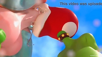 Princess Rosalina Futa Gives A Blowjob And Gets Cum In Her Mouth In This Anime.